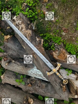 Nueva Espada Caballeros Templarios Espada Medieval Réplica Damasco Acero Mejor Espada REGALO Foto 1 de 4