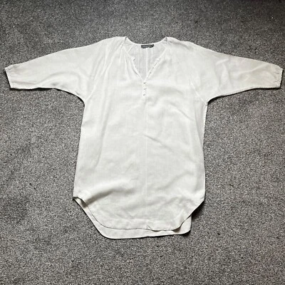 Vestido túnica de algodón pluma Rae talla 12 UK 8US L transparente encubrimiento informal neutro playa Foto 1 de 4