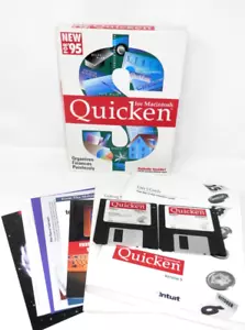 Quicken for Macintosh Version 5 New for 95 • 3.5" Floppy Big Box Software Intuit - Picture 1 of 16