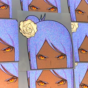 KONAN REFLECTIVE ANIME GIRL PEEKER STICKER NARUTO SHIPPUDEN AKATSUKI CAR DECAL - Picture 1 of 2