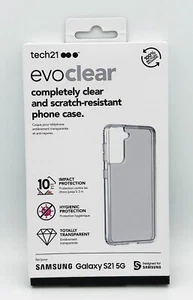 tech21 Samsung Galaxy S21 5G Antimicrobial Strong Tough Clear Back Case Cover - Picture 1 of 8