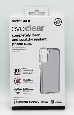 tech21 Samsung Galaxy S21 5G Antimicrobial Strong Tough Clear Back Case Cover - Image 1 of 4