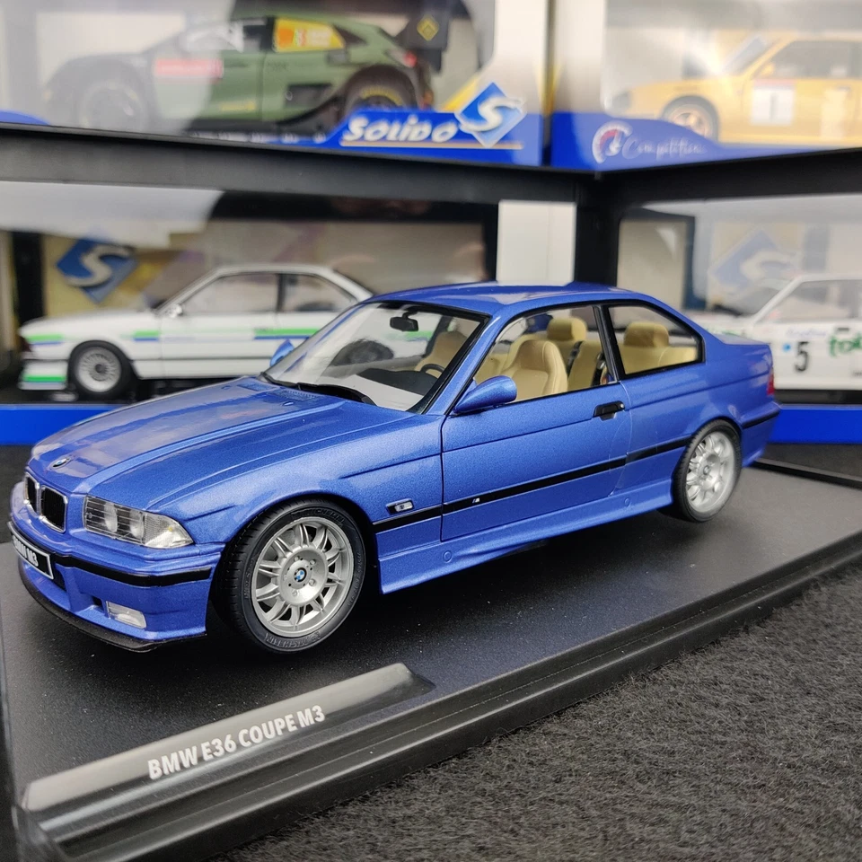 VOITURE SOLIDO BMW E36 COUPE M3 BLUE 1990 1:18 NEUF BOITE S1803901 - Photo 1/4