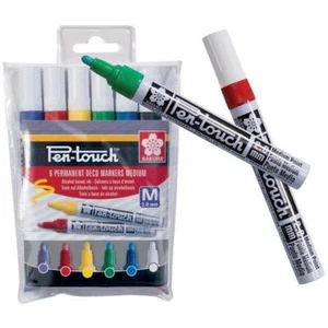 Bolígrafos marcadores decorativos permanentes Sakura Pen-Touch - medianos 2,0 mm - paquete de 6 - Imagen 1 de 3