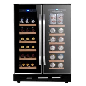 24" Dual Zone Wine Beverage Refigerator Cooler Under Counter Fridge 37-64°F - Picture 1 of 17