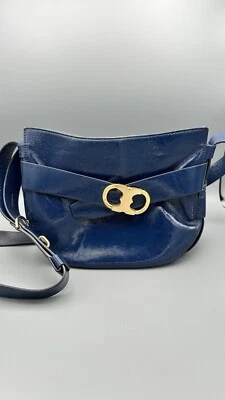 TORY BURCH GEMINI LINK CROSSBODY BAG MIDNIGHT SWIM PATENT LEATHER Description!! - Image 1 of 4