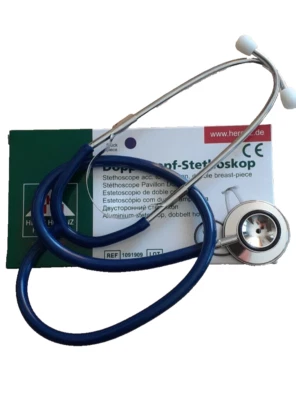Stethoskop Doppelkopf Stethoscope Double Head  blau blue bleu, Marke: HHH - Bild 1 von 4