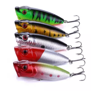 5PCS 6.5cm Fishing Lures Topwater Popper Bait Hard Bait Wobblers Fishing Tackle - Picture 1 of 10