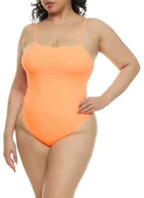Plus Size Women's Eye Candy Neon Orange Bodysuit Stretchy Size 1X-2X: Brand New - Image 1 of 4