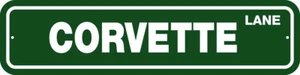 CORVETTE LANE 6"X24" ALUM STREET SIGN-MAN CAVE CLASSIC HOT ROD CHEVY STINGRAY - Picture 1 of 8