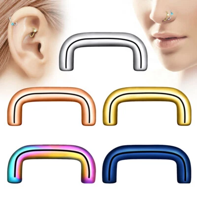 Piercing corporal aro anillo nariz forma de U retenedor tabique acero inoxidable 5 piezas 14 g 16 g Foto 1 de 4