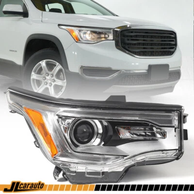 Chrome Halogen Headlight For GMC Acadia 2017-2019 w/ LED DRL Passenger Assembly - Imagem 1 de 4