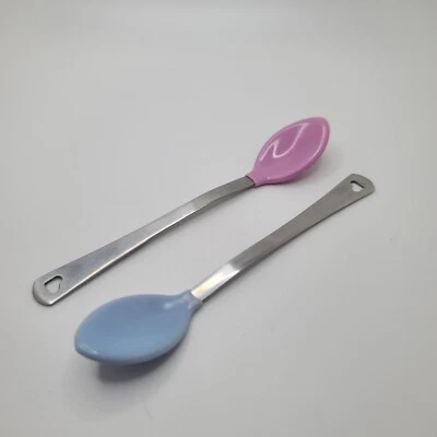 Munchkin Rubberized Tip Infant Baby Spoons Blue and Pink - Image 1 of 4