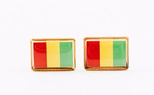 Guinea Flag Cufflinks--Guinean West African Africa French  - Picture 1 of 1