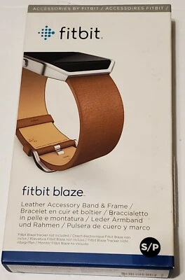 FITBIT Blaze Leather Accessory Band & Frame ONLY Camel SMALL & LARGE  MSRP $99 - Image 1 of 4