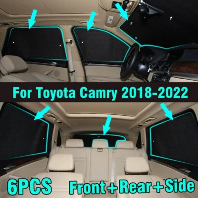 6X Front Side Rear Window Windshield Privacy Sunshade For Toyota Camry 2018-2022 - Imagem 1 de 4