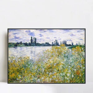"Lona enmarcada Isla de las Flores en Siena Cerca del Veteuil por Claude Monet 20""x24" - Imagen 1 de 8