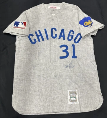 Camiseta deportiva Mitchell Ness firmada por Fergie Jenkins HOF 91 auténtica de los Chicago Cubs JSA Foto 1 de 4
