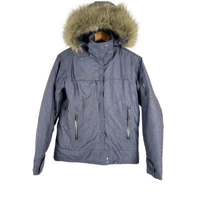 Columbia Titanium Mujer Azul Esquí Snowboard Chaqueta Piel Capucha Talla S Foto 1 de 4