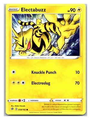 SWSH02: Rebel Clash #058/192 Electabuzz - Image 1 of 2