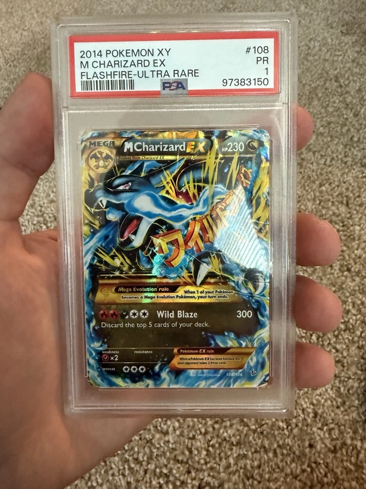 2014 Pokémon XY M Charizard EX Flashfire Ultra Rare Card #108 PSA 1 PR - Image 1 of 1