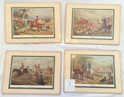4 VTG Royal Table English Fox Hunting Table Placemats Collectable Art with Box - Image 1 of 4