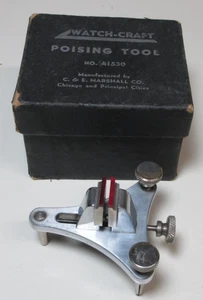C&E MARSHALL WATCH-CRAFT WATCHMAKER POISING TOOL JUWELIER BANK REPARATUR VINTAGE #28 - Bild 1 von 11