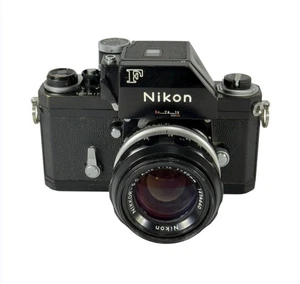 Nikon F Black 35mm Film Camera with Photomic FTN Finder & Auto f/1.4 50mm Lens - Picture 1 of 12
