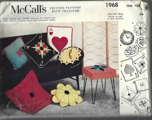 Vintage McCall's Printed Pattern with Transfers-8 Pillows Slip Covers - Picture 1 of 1