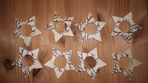 8x Serviettenringe aus Holz Weihnachten Advent Dekoration Stern - Bild 1 von 3