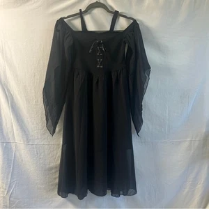iEFiEL Black Dress Girls Size 10 Whimsigoth Witchy Egirl Cyber Victorian Goth - Picture 1 of 12