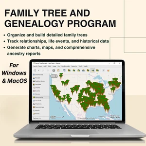 Twórca drzew genealogicznych i oprogramowanie genealogiczne Historia rodziny Badania przodków USB / DVD - Zdjęcie 1 z 23