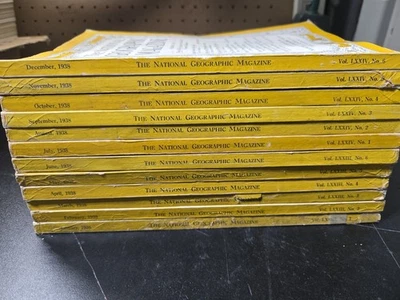 VINTAGE NATIONAL GEOGRAPHIC 1938 Complete Year - Image 1 of 4