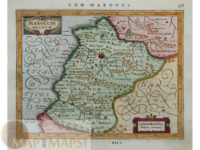 Morocco Map – Marocchi Regnum Mercator Janssonius 1651 - Image 1 of 4