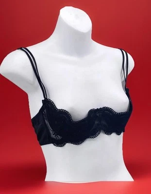 Shirley of Hollywood Bre 34 Chopper Lace Shelf Underwire Black Lace Sexy - Image 1 of 4