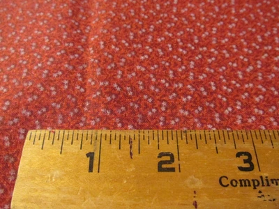 2 yard x 44" Quilting Sewing Fabric Cranston Prints Red with tiny White flowers - Image 1 of 4