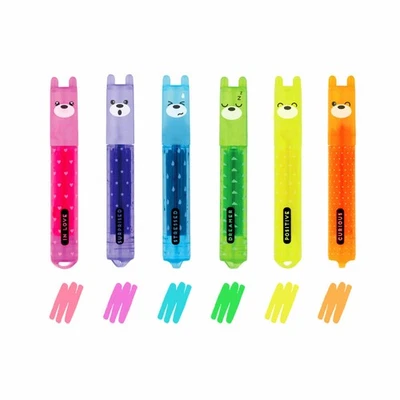 Legami Mini Highlighters Set Teddys Mood 6-tlg. Textmarker Leuchtmarker Stifte - Bild 1 von 4