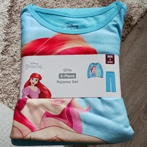 Disney Princess Ariel Girls Size 6-6X NWT 2PC Fleece Pajama Set Blue - Picture 1 of 4