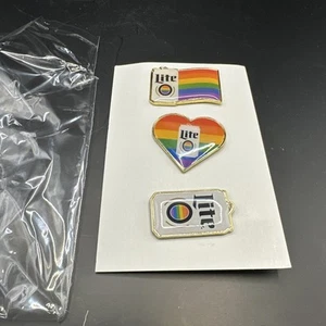 Miller Light  Pride Rainbow 3 Pack Pin Set New - Picture 1 of 4