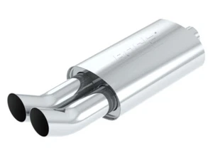 Silenciador universal Borla Boomer 2,25" entrada central/doble 3" puntas redondas estilo DTM - Imagen 1 de 1