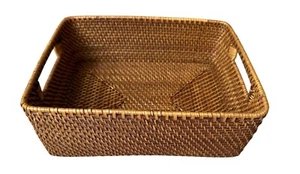 Cestino portaoggetti cassa e barile Sedona miele ratan 12" x 10" x 4,5" - Foto 1 di 13