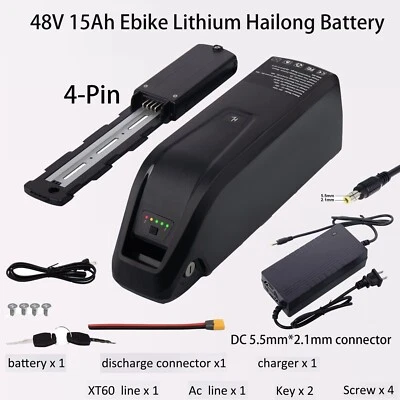 HELPDREA 48V 15Ah Hailong Battery for 200W-1500W Ebike Electric Bike Lithium Battery BMS