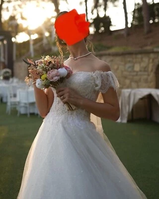 Elegante vestido de novia de encaje marfil - Envío gratuito Foto 1 de 4