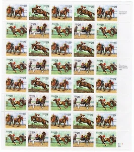 Scott #2759a (2756-59) Sporting Horses 29¢ Sheet of 40 Stamps - MNH - Picture 1 of 1