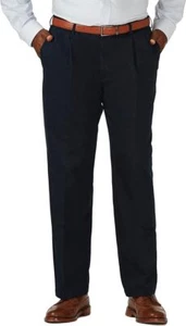 NWT Haggar Work to Weekend Pleated Casual Pants Dark Navy 56" W/32" L - Picture 1 of 3