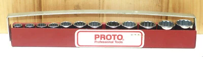 Metric Proto Professional USA 12 Piece ⅜" Drive 12 Pt Socket Set w/Tray 8mm-19mm - Image 1 of 3