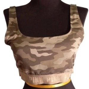 Sujetador Rosa Victorias Secret L Estampado Camuflaje Deportes Banda Elástica Elástica - Imagen 1 de 8