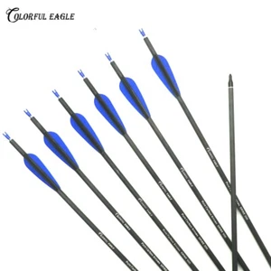 Flechas de carbono puro Spine 300 400 tiro con arco compuesto recurvo arco caza tiro - Imagen 1 de 9
