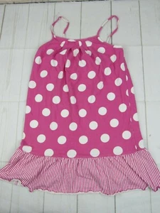 George Girls Sleeveless Pink Polka Dot/Striped Dress Size M - Picture 1 of 2