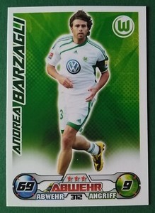 TOPPS Andrea Barzagli VfL Wolfsburg Bundesliga 2009/10 Match Attax Trading Card